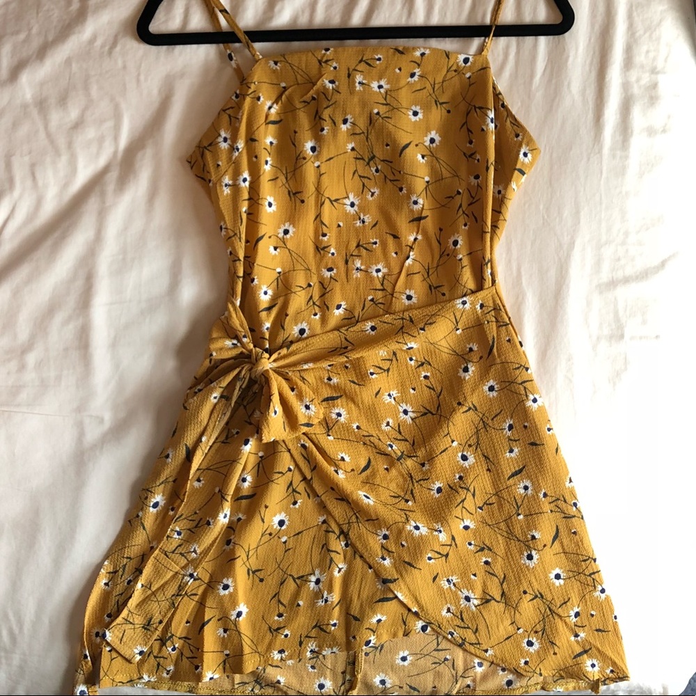 Yellow Floral Print Sun Dress